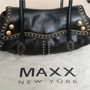 Maxx New York Black Bag w Gold Studs
